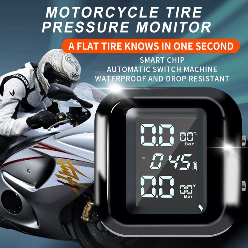Motorcycle IP67 Waterproof TPMS Wireless Tire Pressure Monitoring and Alarm System Magnetic Charging Belt2 External 
